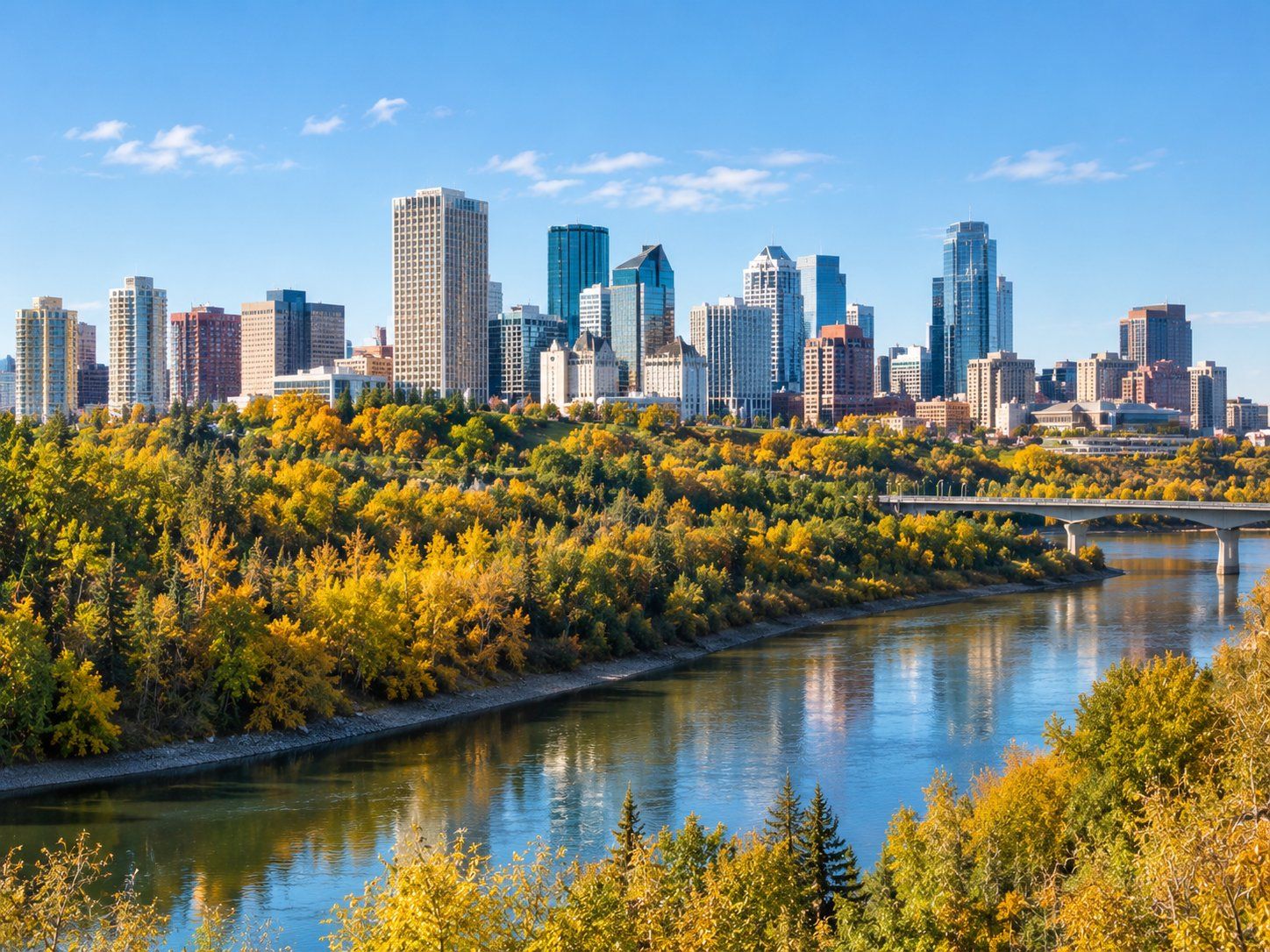 Edmonton skyline and river valley
