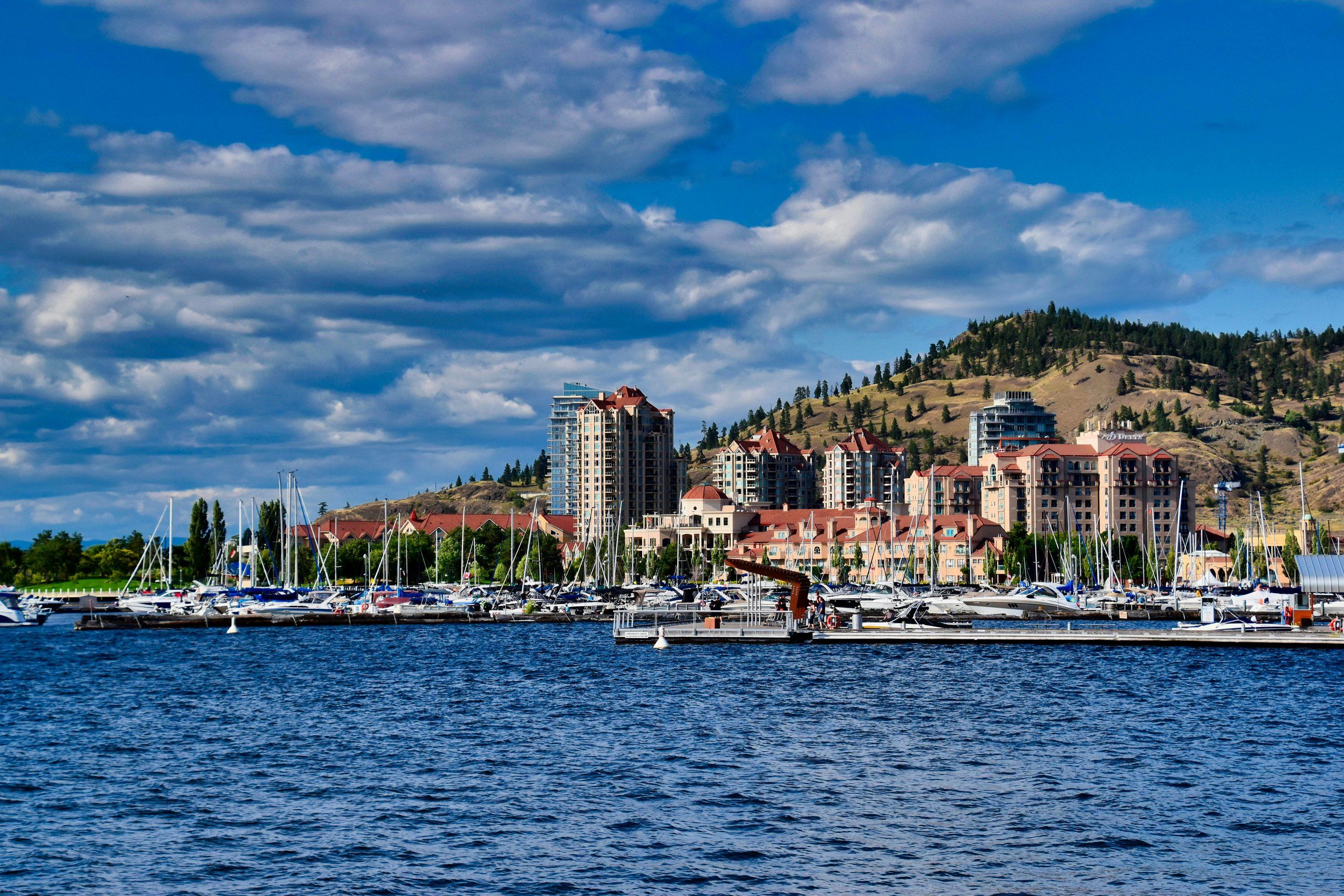 Kelowna and Okanagan Lake in summer