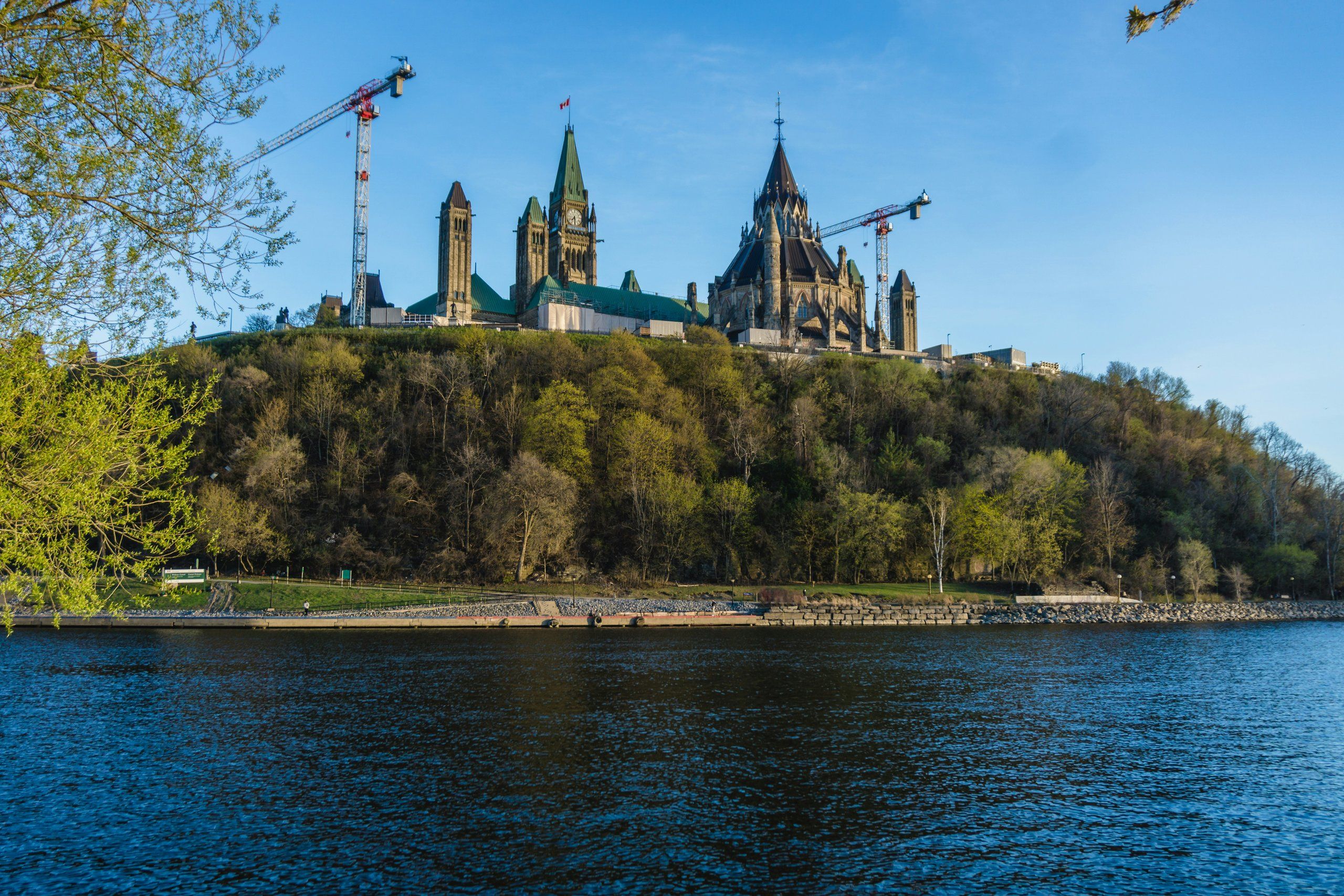 Parliament Hill above the Ottawa River